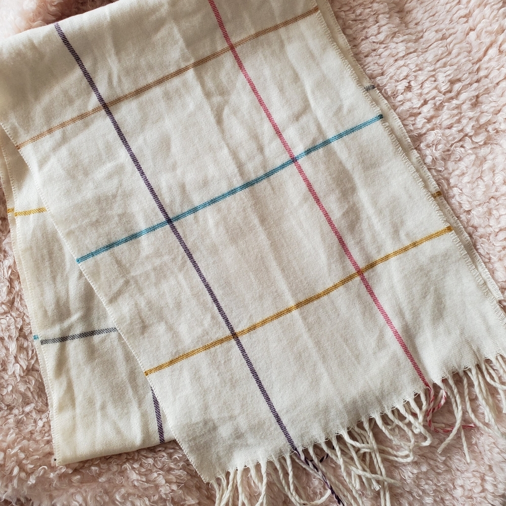 Merona Cream/Colorful plaid print